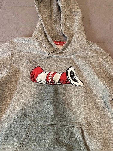 SUPREME CAT IN THE HAT HOODIE GREY 
