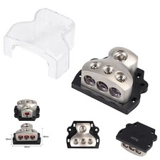 3-Way Car Power/Ground Wire Distribution Block for Audio Amp Systems 0GA/4GA