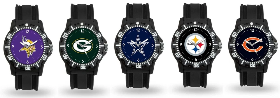 Men's Black NFL Football Watch - Pick Your Team  - Model Three - Free Shipping! - Image 2 of 4