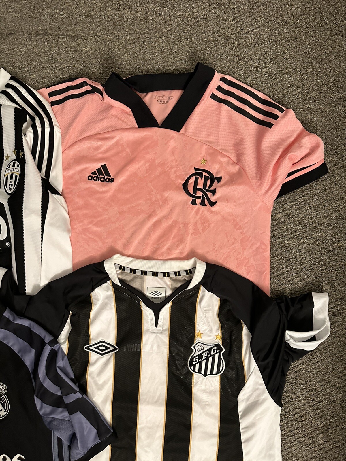 Huge Soccer Jersey Lot Various Sizes Ronaldo PSG Manchester City