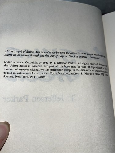 Laguna Heat by T. Jefferson Parker Signed - Picture 6 of 6