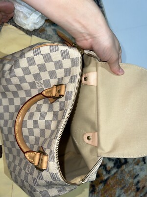 Louis Vuitton Speedy 30 White Damier Checkered Coated Canvas