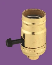 Leviton Brass Turn Knob Lamp Socket With Metal Shell - Durable Socket NWOB