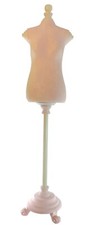 Vintage Fabric Dressmaker Dummy Torso 50" Boutique Counter Mannequin Wood Stand