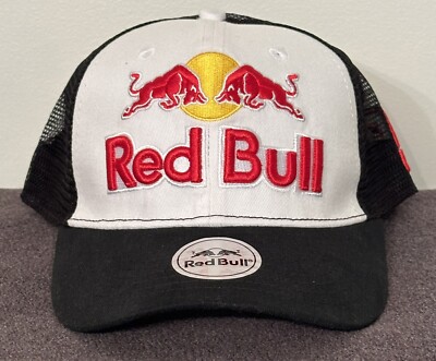 Red Bull Unisex Racing Adjustable White/Black Trucker Hat New!