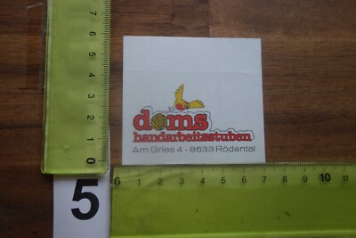 Alter Aufkleber Handwerk Handarbeitsstuben DOMS Rödental