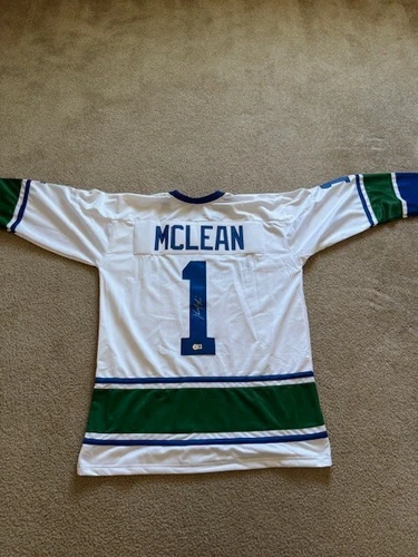 Kirk McLean Autographed Vancouver White Hockey Jersey - BAS