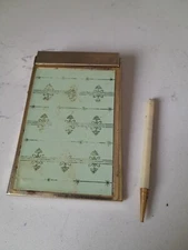 Vintage Park Sherman MCM Compact Notepad & Magnetic Pen (Not Working) Gold Tone