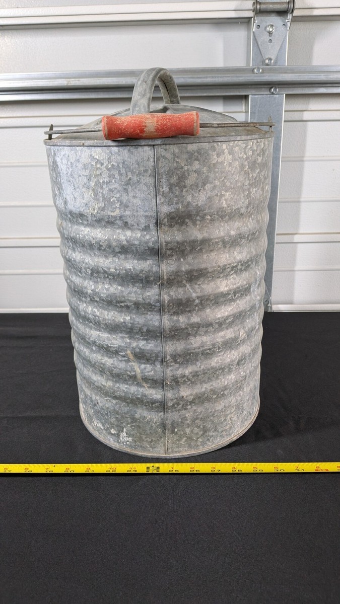 Vintage Water Cooler Jug Igloo industrial Galvanized Metal Rare 3