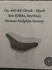450 Bc Greek Black Sea Olbia, Scythia Bronze Dolphin Money