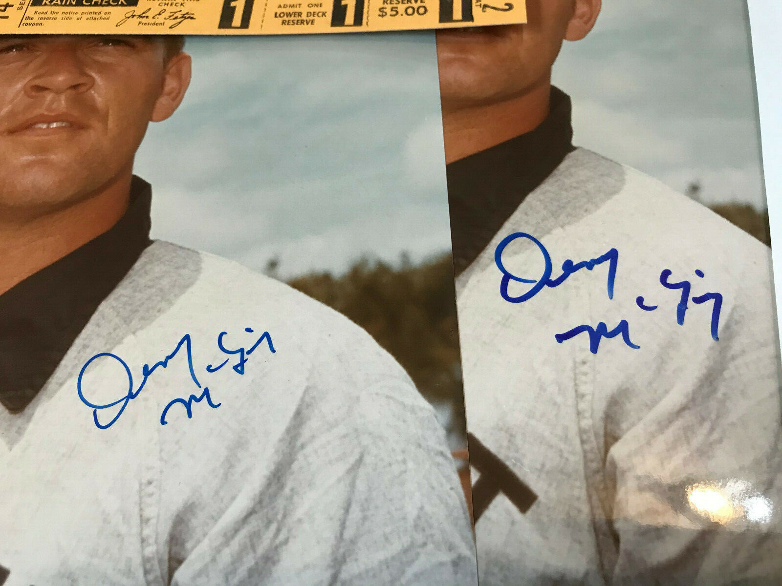 Denny McLain lot Signed Auto Autograph 8x10 + Washington Senators 1972