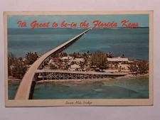 Seven Mile Bridge Over Pigeon Key Posted 1966 Postcard