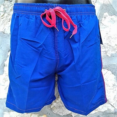 SHORT CALECON DE BAIN HOMME BLEU ELECTRIQUE ( lacets et coutures rouges)   1118 - Photo 1/4