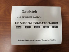DAOISTEK 4 Port HDMI 2.1 Switch 8K 60hz/4K 120hz HDR