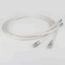 Pair OCC Copper Silver Plated Signal Cord HiFi Audio RCA Cable Interconnect Wire