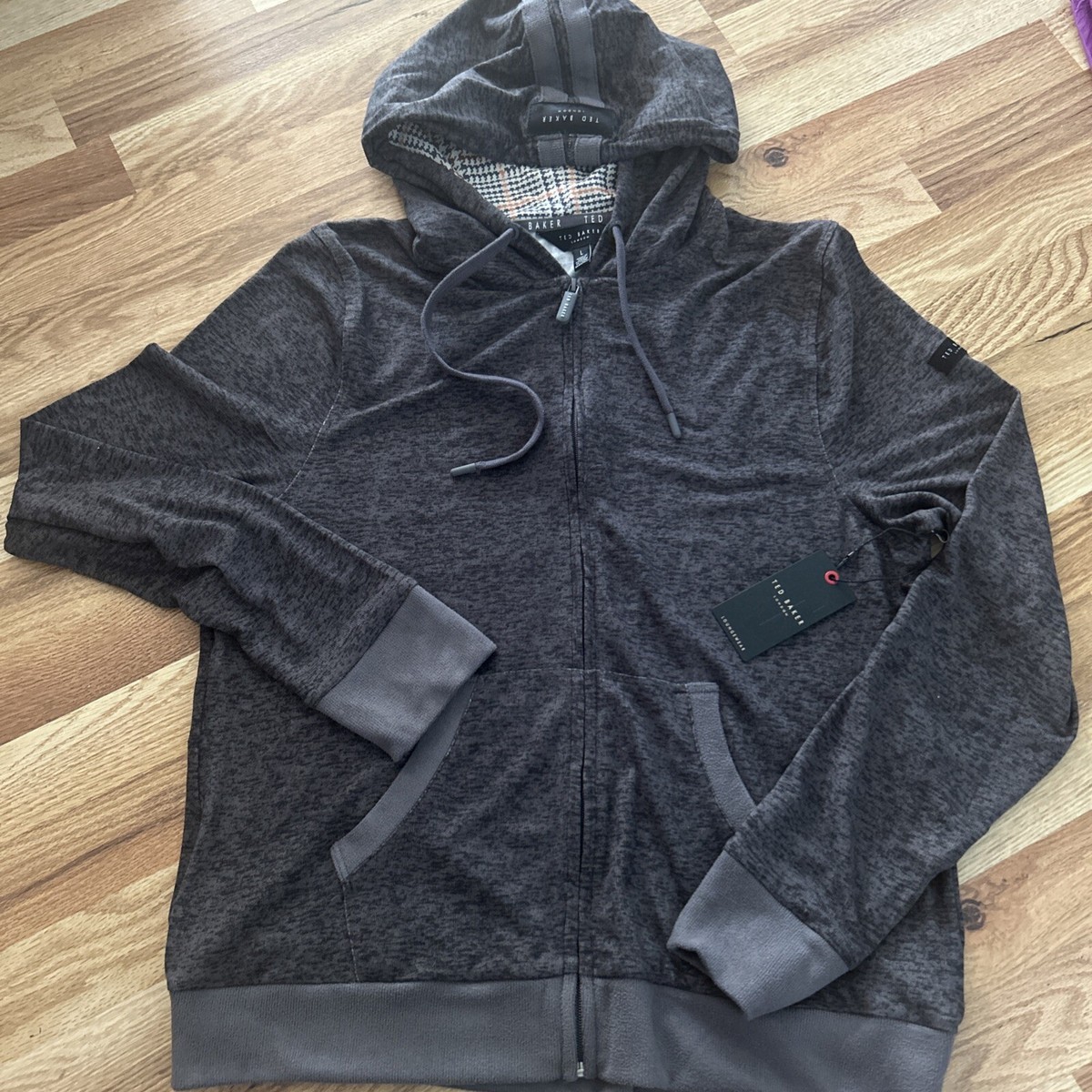 New Ted Baker London Heather Fused Fleece Supersoft Full Zip Hoodie Men's L  | eBay