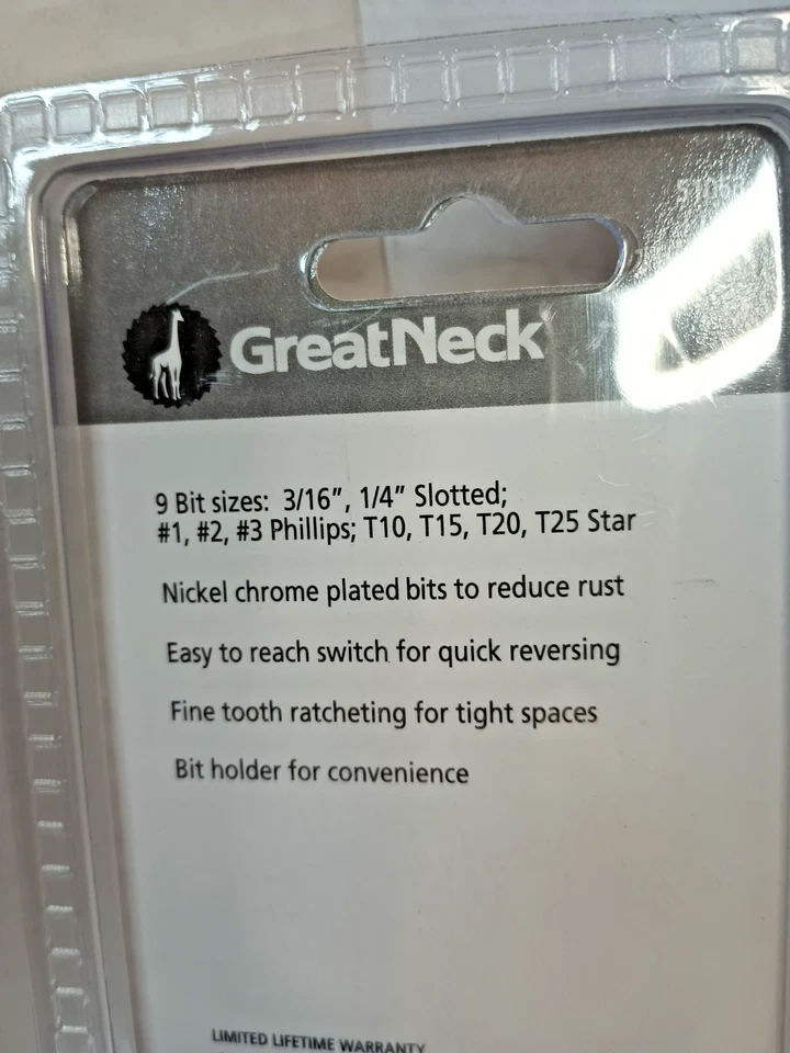 Great Neck 51063 Mini Ratchet and Bit Set, 10-Piece 1/4 inch Drive New - Image 3 of 4