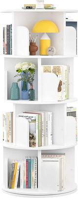 Rotating Bookshelf, Small Corner Bookshelf for Small Space, 360 Display 4 Tier F