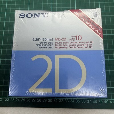 Sony MD-2D 5.25'' (130mm) Floppy Disk Box 10 Double Sided Brand New & Sealed