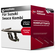 Anhängerkupplung abnehmbar + E-Satz 7pol universell für Suzuki Swace Kombi 20-
