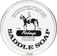 White Saddle Soap Leather Cleaner Conditioner in 3.5 oz Tin Softens Prote