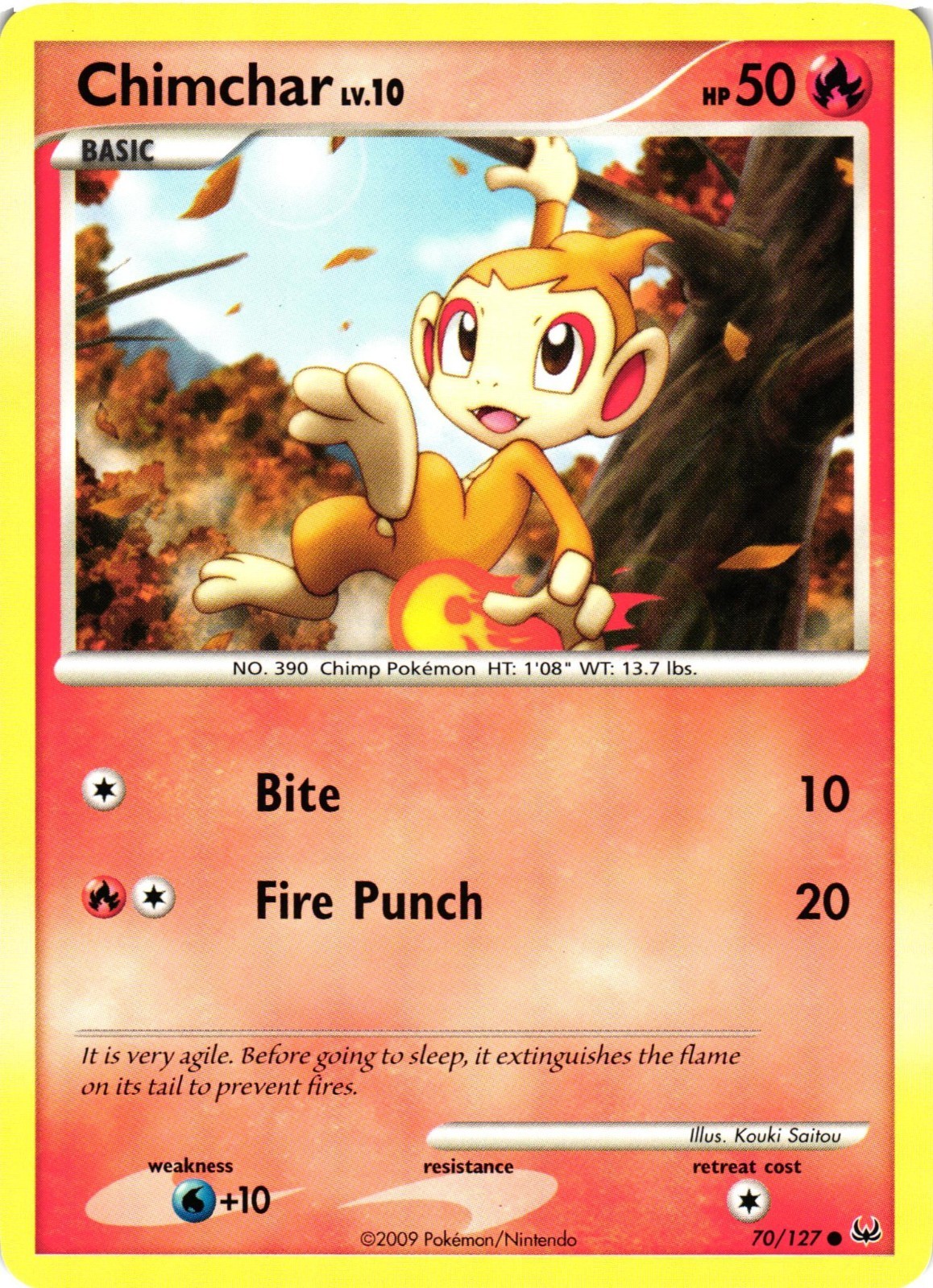 Pokemon TCG Chimchar Lv.10 Platinum 70/127 Regular Common Card VLP