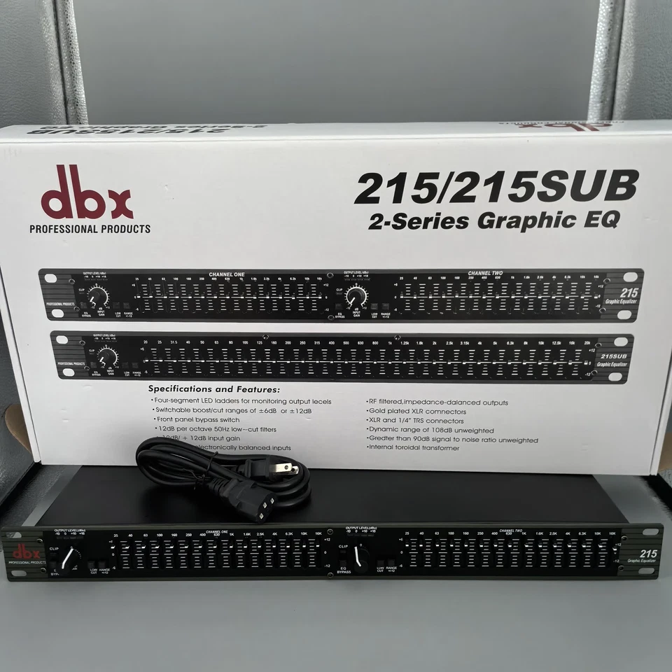 NUEVO DBX 215 Ecualizador Gráfico Productos Profesionales Probado Montaje en Rack 15 Bandas Foto 2 de 4
