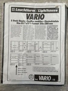 25 NEW Improved Lighthouse VARIO 1S stock Stamp Protector pages