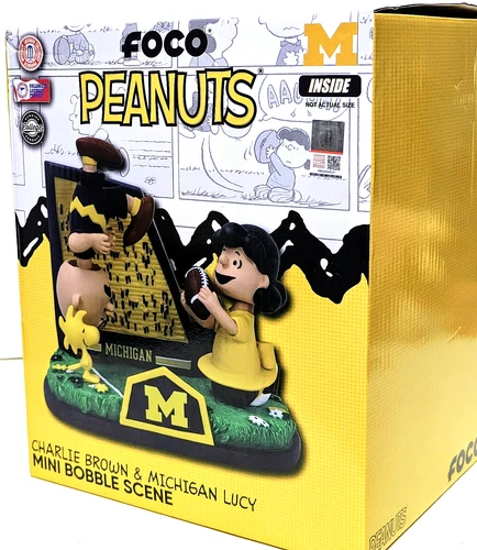 Charlie Brown & Lucy - Peanuts Bobblehead Kick Scene - Michigan Wolverine's