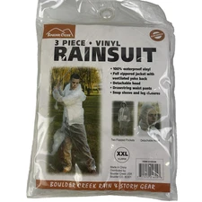 Boulder Creek Clear XXL Vinyl Three Piece Rain Suit Detachable Hood