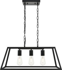 Mid-Century Black Pendant Light with Adjustable Height