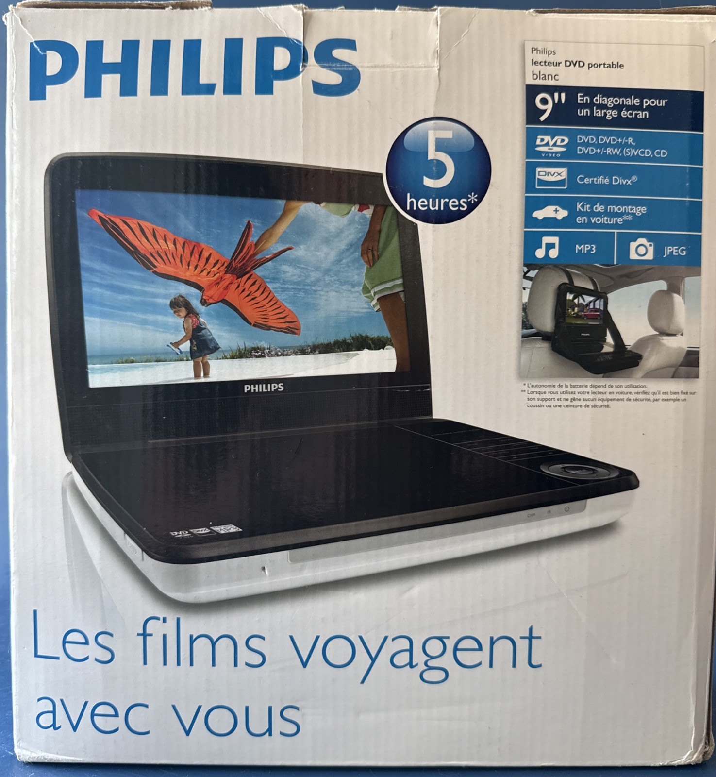 Philips 9-Inch Widescreen Portable DVD Player PD9000/37 in White-image