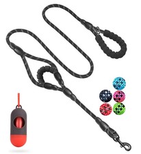 5 FT Heavy Duty Double Handle Dog Leash Padded Reflective Rope for Dogs