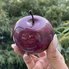 1.2LB 2.9" Natural Marble Apple Carved Decor Reiki Gift Tower Ornament