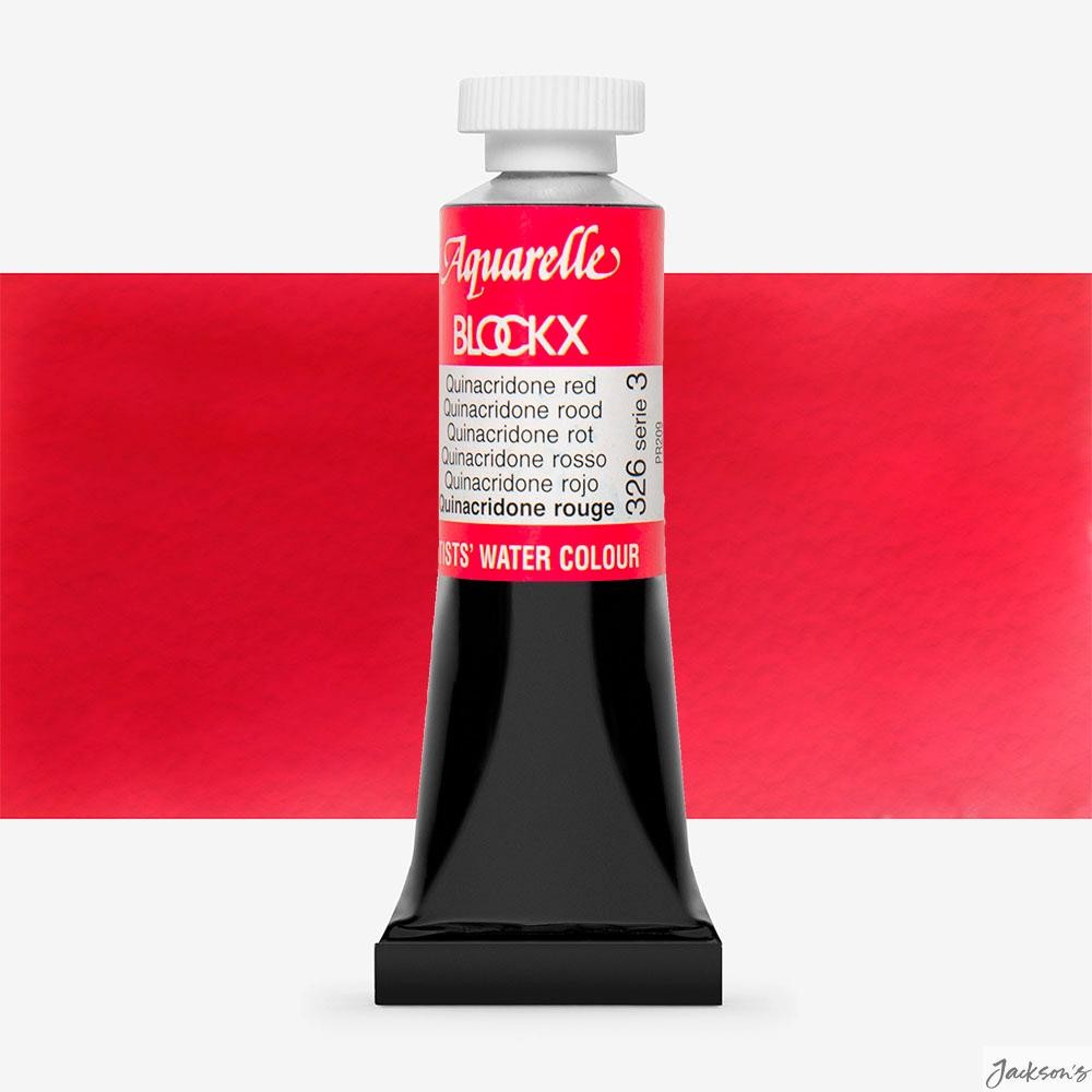 Blockx Watercolour Paint Tube 15ml Quinacridone Red For Artists Painting