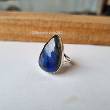 Unique Labradorite Gemstone Ring 925 Sterling Silver Designer Gift Ring PG6530