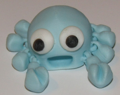Kleine Neuheit Fidget Sammlerstück Spielzeug Krabbe bewegliche Krallen Beine 3D-gedruckt - L blau