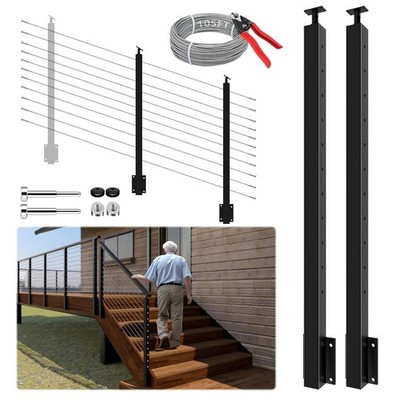 Cable Railing Post Kit 2pc 44in 105ft Tensioner