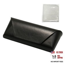 Hard Shell Glasses Case, Glasses Case Holder w/Pouch, Sunglasses Case Black
