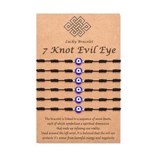 Tarsus Evil Eye 7 Knot Lucky Bracelets Red String for Women Men 6 Pcs