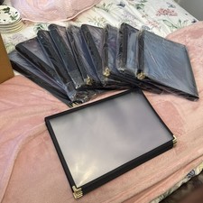 20 Pack Restaurant Menu Covers 9.5/8" x 14 3/4" Book Style 7 Pages 14 Views BLK