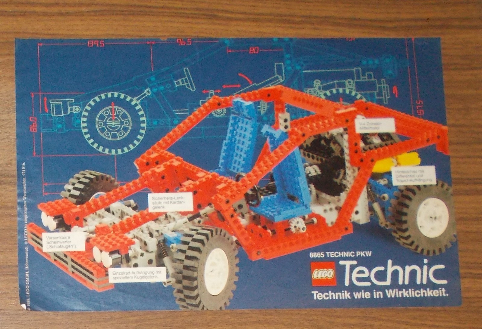 Rare Advertising LEGO Technic 8865 Test Car Passenger Car 1988