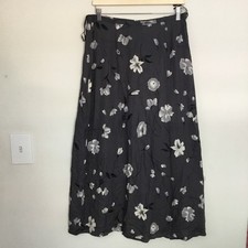 MIXIT VTG Dark Floral Maxi Skirt Orchid Y2K Whimsigoth Goth 90s Grunge Sz 16
