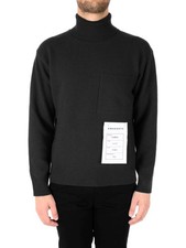 AMARANTO Men's Pure Wool Sweatshirt Black B9R0023 BLACK