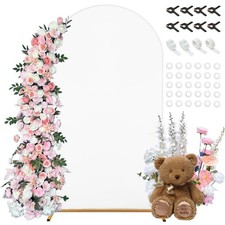 7.2 FT Arch Backdrop Cover, White Spandex Round Top Metal Arch Backdrop Stand...