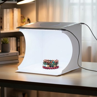 10 Inch Photo Light Box Kit Portable Folding Photography Tent with 2 LED Bars