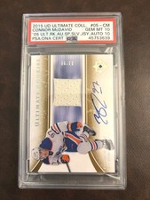 2015 Ultimate Collection Silver Connor McDavid ROOKIE PATCH /99 PSA 10 AUTO 10
