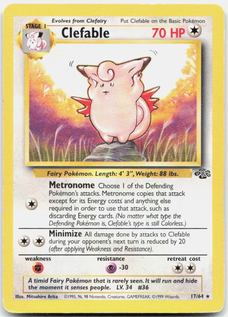 Pokemon TCG Clefable (17) Jungle Rare 17/64 Unlimited