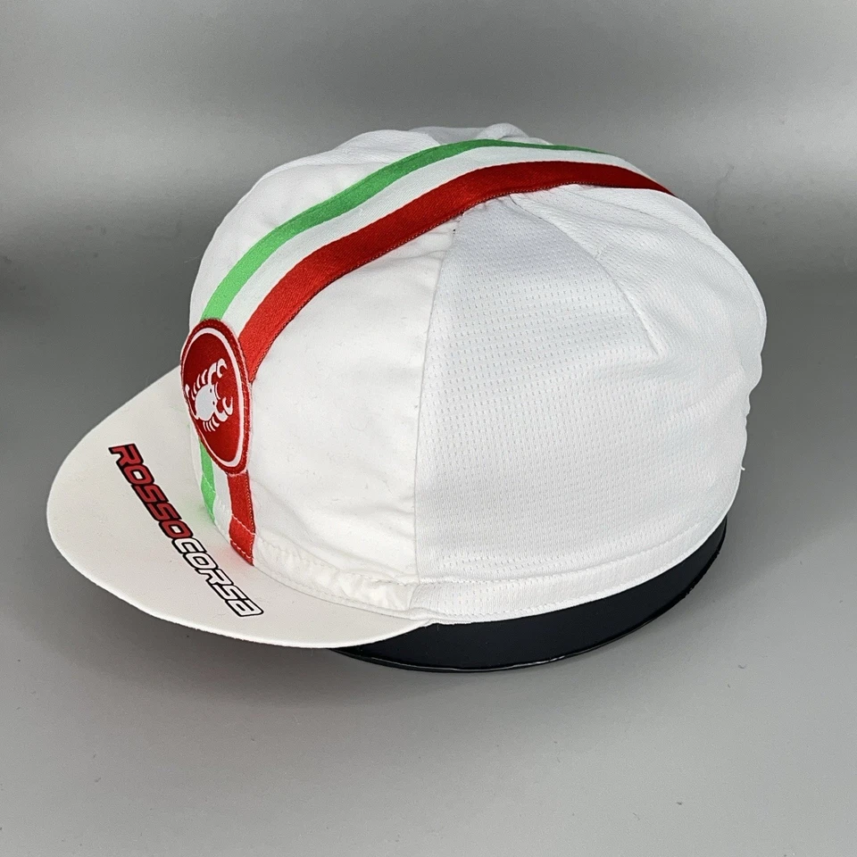 Gorra Castelli Rosso Corsa Cyling Talla Única Blanca Bicicleta Rojo Verde Logo Foto 3 de 4