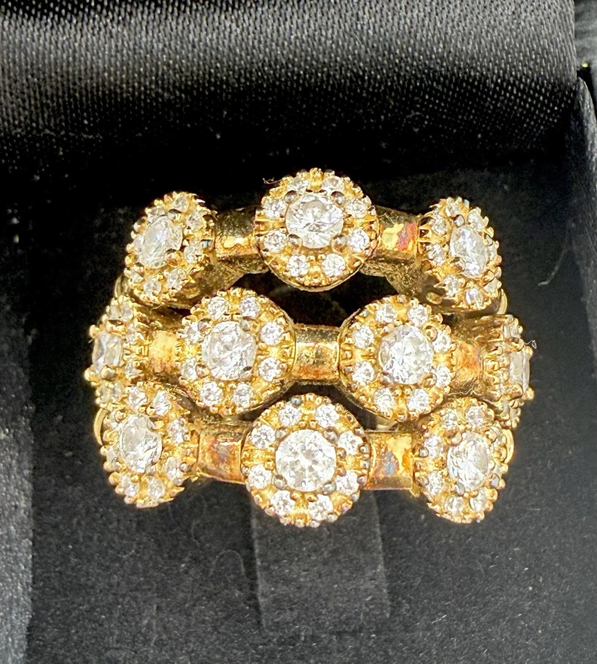 Sonia B 铑包 925 纯银 CZ 硬度戒指 尺寸 7 Vermeil — 第 3/4 张图片